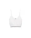 Prada Openwork Cotton Crop Top In White