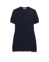 Prada Openwork Cotton Mini-dress In Blue