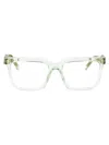 Prada 0pr A19v Glasses In 14r1o1 Transparent Mint