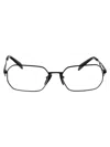 Prada Logo-plaque Geometric-frame Glasses In 1ab1o1 Black