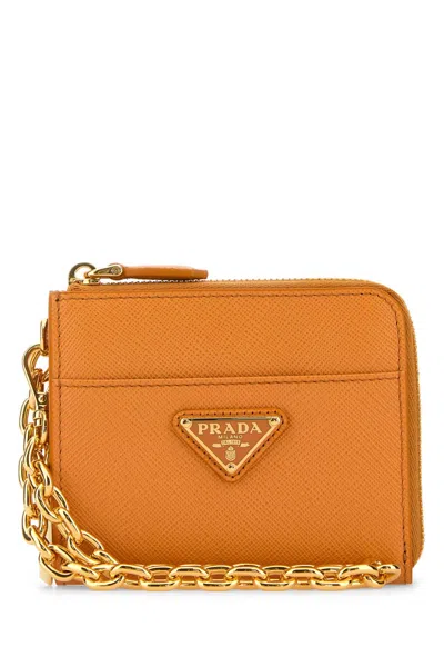 Prada Orange Leather Wallet