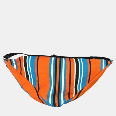 Pre-owned Prada Orange Blue X Black Stripe Crossbody Bag In Multicolor