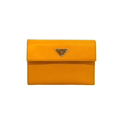 Pre-owned Prada Orange Nylon Wallet (bi-fold) ()