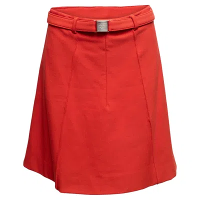 Pre-owned Prada Orange  Belted A-line Skirt Size