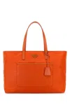 Prada Women Orange Re-nylon Large Re-edition 1978 Shopping Bag In Orange