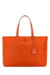 Prada Women Orange Re-nylon Large Re-edition 1978 Shopping Bag In Orange