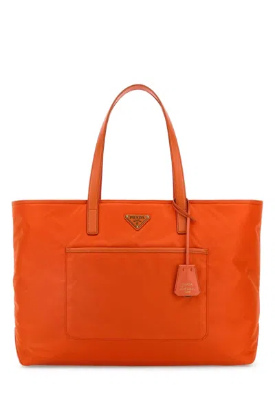 PRADA PRADA ORANGE RE-NYLON LARGE RE-EDITION 1978 SHOPPING BAG