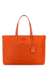 Prada Women Orange Re-nylon Large Re-edition 1978 Shopping Bag In Orange