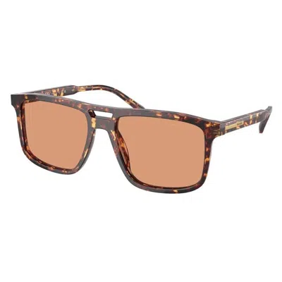 PRADA PRADA ORANGE SQUARE MEN'S SUNGLASSES PR A22S 14O07V 56