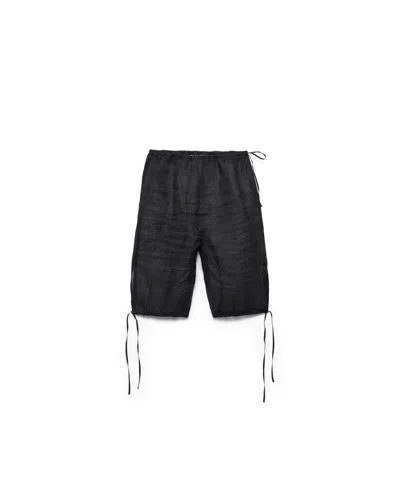 Prada Organdy-bermudas In Black