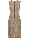 Prada Embroidered Sheer Silk Midi Dress In Multicolor