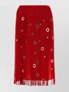 PRADA ORGANZA SKIRT WITH FRINGE AND GROMMET