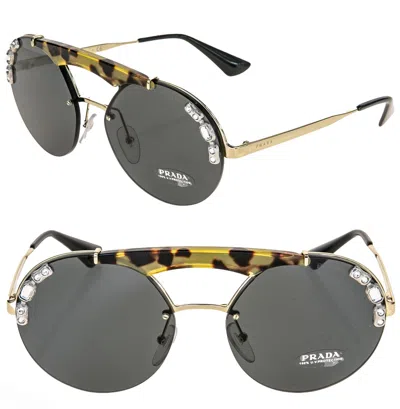 Pre-owned Prada Ornate Jewel Stud Sunglasses 52u Silver Black Pr52us Snoop Dogg Olympics In I8n-5s0