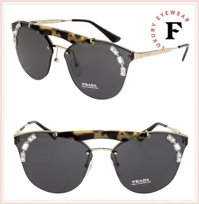 Pre-owned Prada Ornate Shield Brow Bar Sunglasses Jewel 53u Gold Black Pr53us Authentic In I8n-5s0