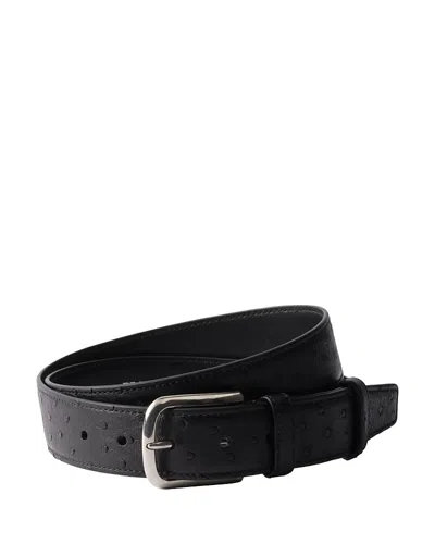 Prada Ostrich Leather Belt In Black