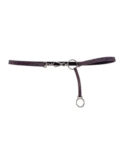Pre-owned Prada Ostrich Waist Belt In Purple
