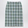 Prada Ottanio Pencil Skirt With Check Pattern In Blue