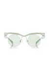 Prada Sonnenbrille Mit Rundem Gestell In Green