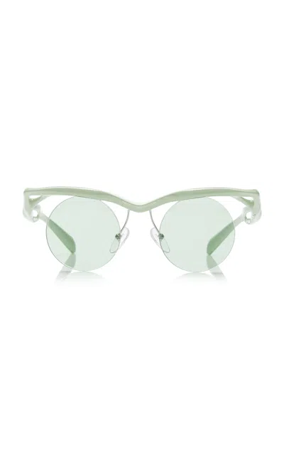 Prada Sonnenbrille Mit Rundem Gestell In Green
