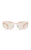 Prada Oval-frame Plastic Sunglasses In Pink