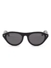 Prada Womens Black Pr B15s Oval-frame Acetate Sunglasses