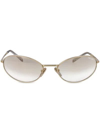 Prada Oval-frame Sunglasses In Gray