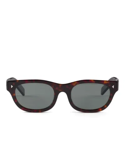 Prada Oval-frame Sunglasses In Brown