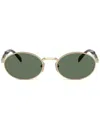 Prada Womens Gold 65zs Oval-frame Metal Sunglasses In Gold