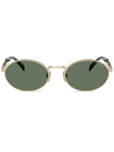 Prada Womens Gold 65zs Oval-frame Metal Sunglasses