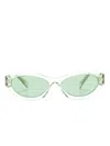Prada Oval-frame Sunglasses In Green