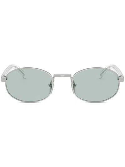 Prada Oval-frame Sunglasses In Silver