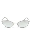 Prada Oval-frame Sunglasses In Silver