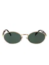 Prada Oval-framed Sunglasses In Gold