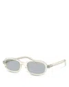 Prada Eyewear Oval Frame Sunglasses In Neutral