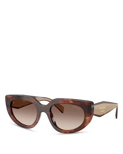 Prada Oval Sunglasses, 54mm In Brown