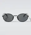 Prada Oval Sunglasses In Black