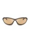 Prada Oval Sunglasses In Brown