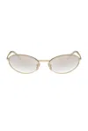 Prada Curved Mixed-media Oval Sunglasses In Pale Gold