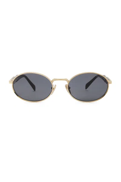 Prada Oval Sunglasses In Pale Gold