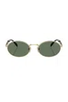 Prada Womens Gold 65zs Oval-frame Metal Sunglasses In Pale Gold