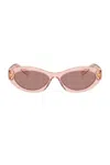 Prada Sunglasses 26zs Sole In Transparent Pink