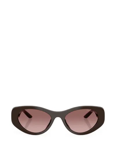 Prada Oval-frame Sunglasses In Brown