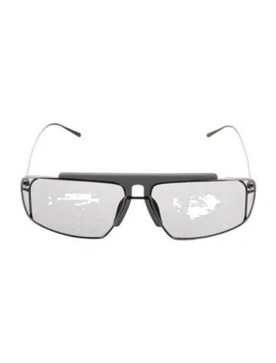 Pre-owned Prada Oversize Clear Sunglasses In Silver