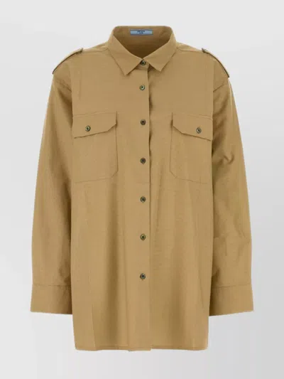 Prada Oversize Cotton Shirt Chest Pockets