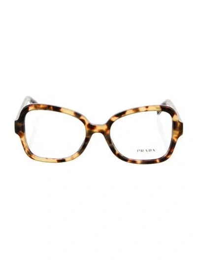 Pre-owned Prada Oversize Eyeglasses In Brown
