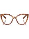 Prada Brille Mit Oversized-gestell In Brown