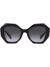 Prada Womens Black Pr16ws Irregular-frame Acetate Sunglasses In Schwarz