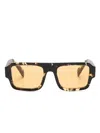 Prada 53mm Rectangular Sunglasses In Black