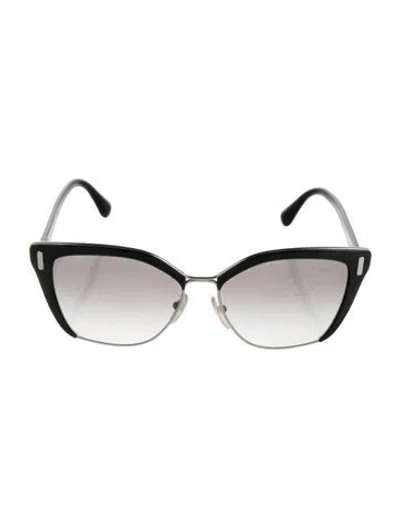 Pre-owned Prada Oversize Gradient Sunglasses In Black
