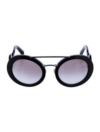 Pre-owned Prada Oversize Gradient Sunglasses In Black